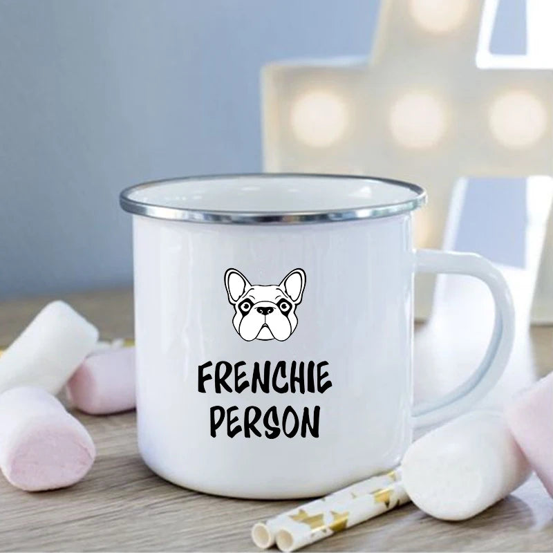 French Bulldog Print Enamel Mug