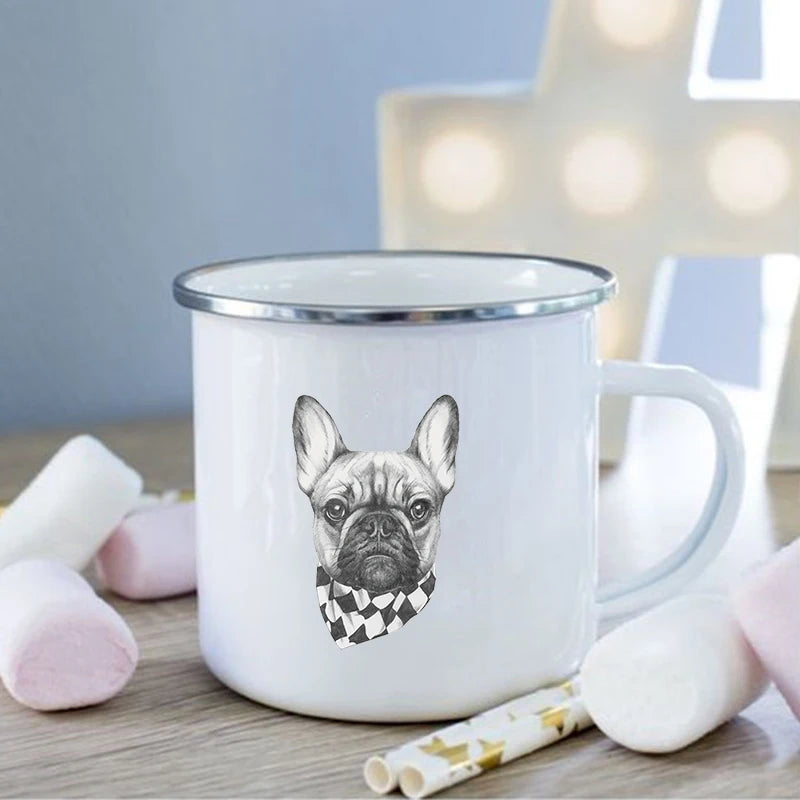 French Bulldog Print Enamel Mug