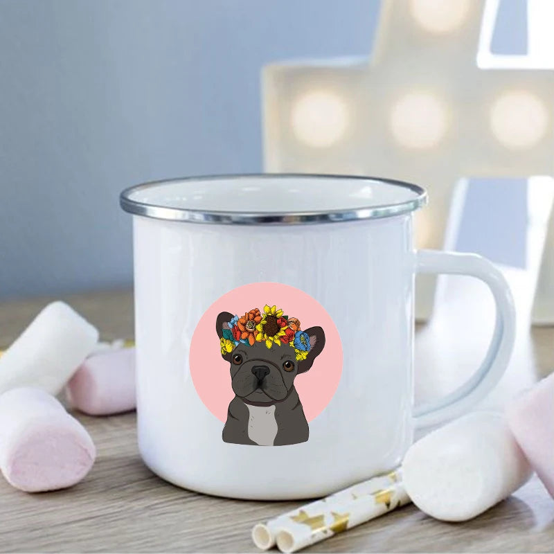 French Bulldog Print Enamel Mug