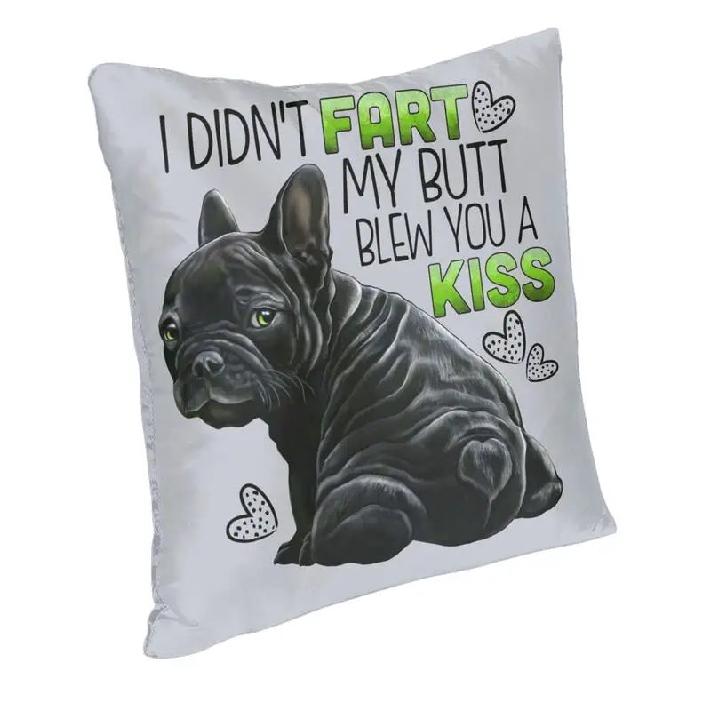 Funny French Bulldog Throw Pillow Cover