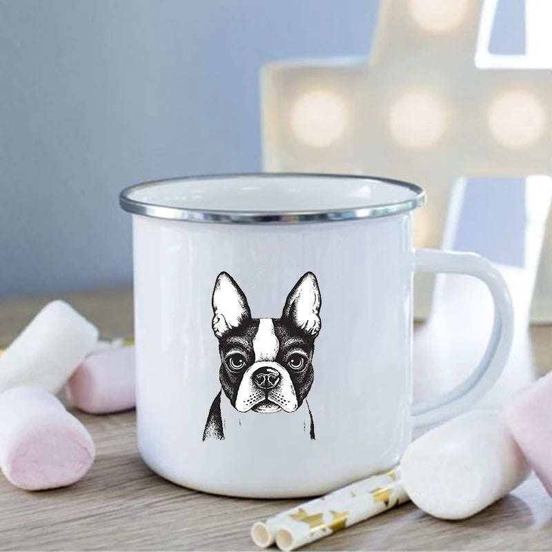 French Bulldog Print Enamel Mug