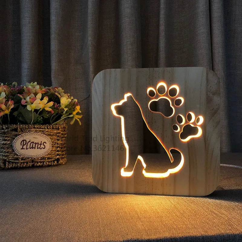 3D Wooden Night Light