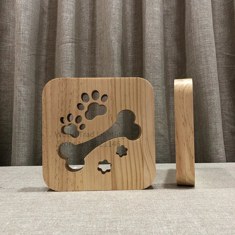 3D Wooden Night Light