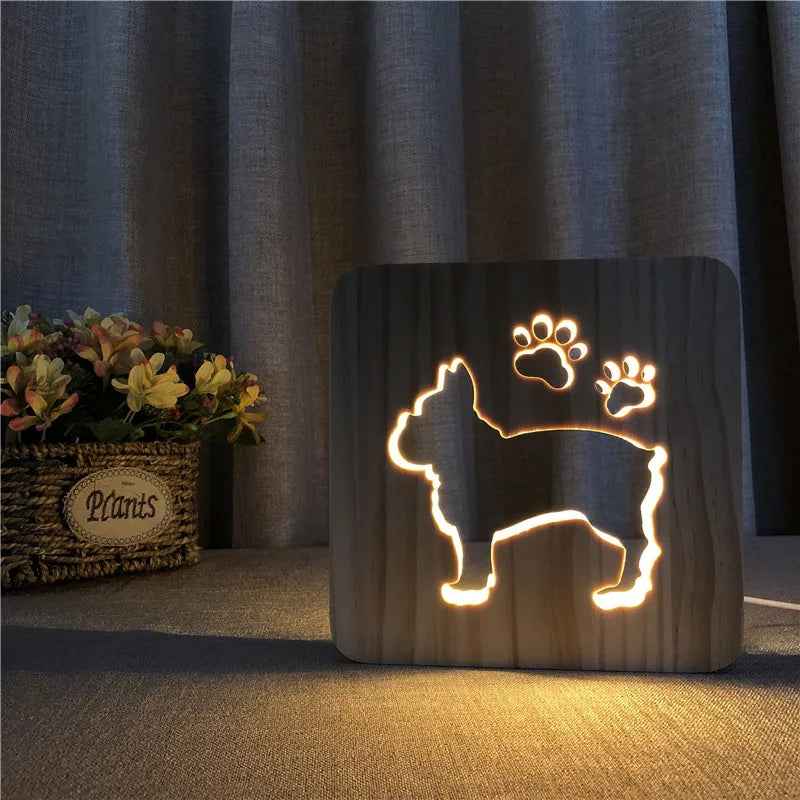 3D Wooden Night Light