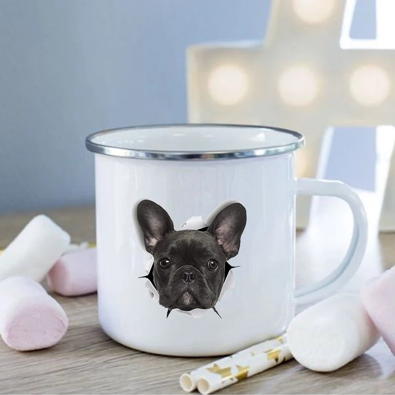 French Bulldog Print Enamel Mug