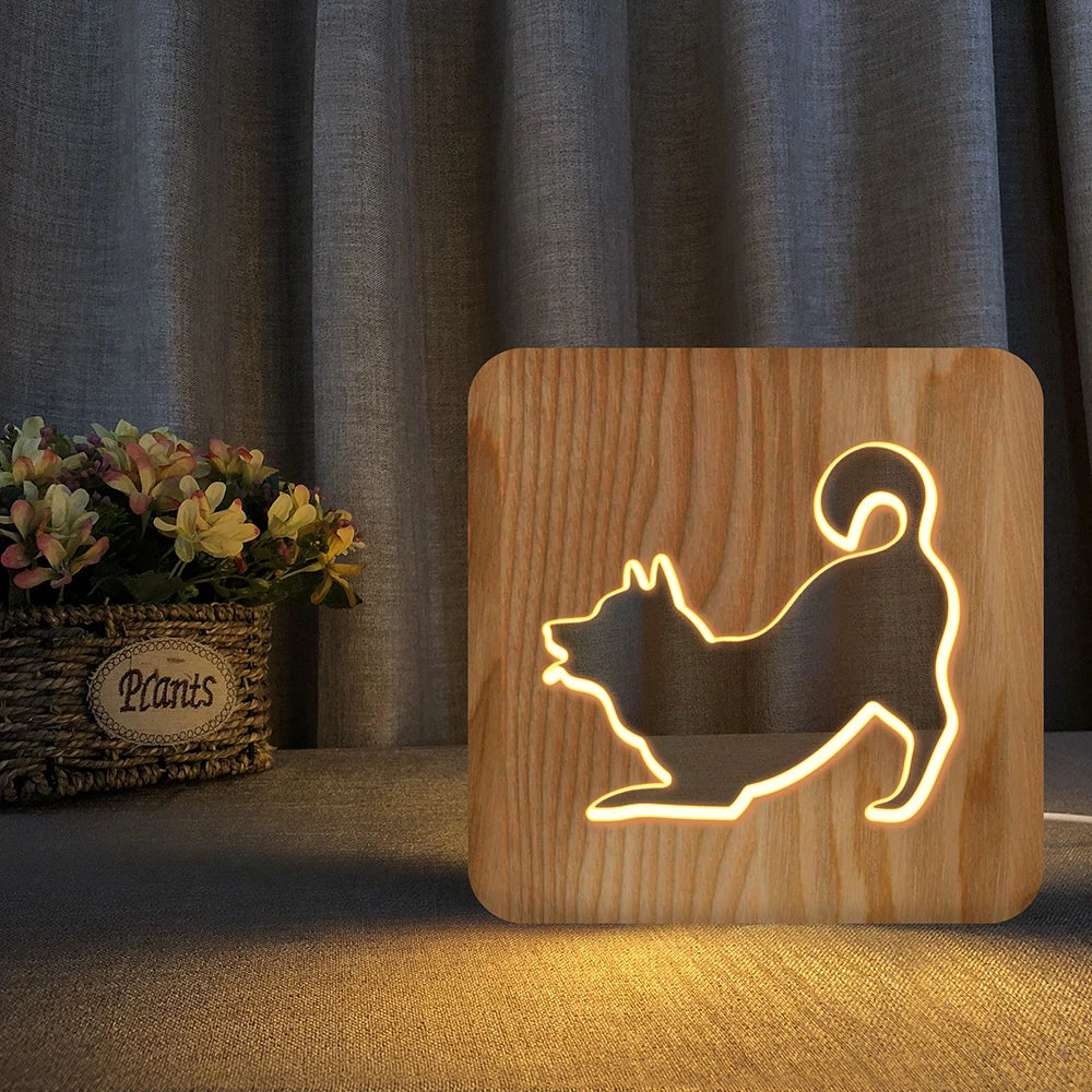 3D Wooden Night Light