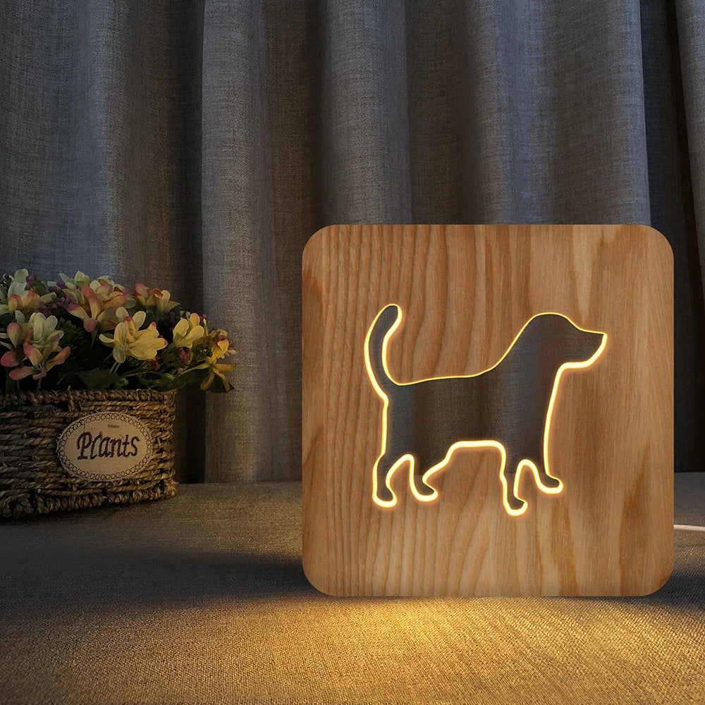 3D Wooden Night Light