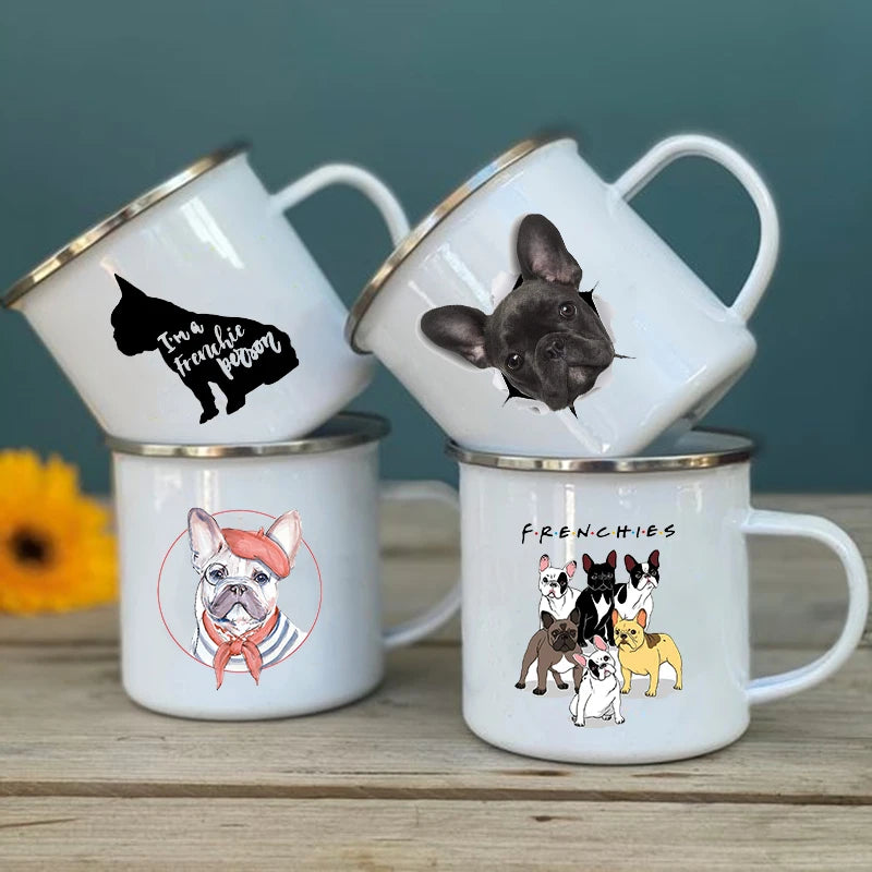 French Bulldog Print Enamel Mug