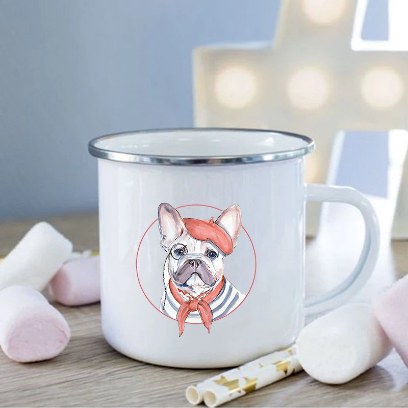 French Bulldog Print Enamel Mug